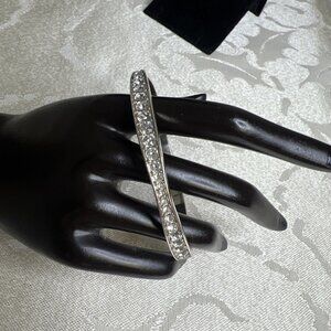 Brighton Rhinestone Silver Plated Bangle Bracelet
